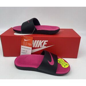 Nike KAWA Slide Black Pink Childrens Kids 12c NWB